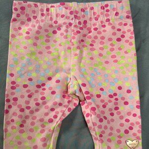NWT Pumpkin Patch Emily 3/4 Length Orchid Pink Printed Leggings Size 0-3 months